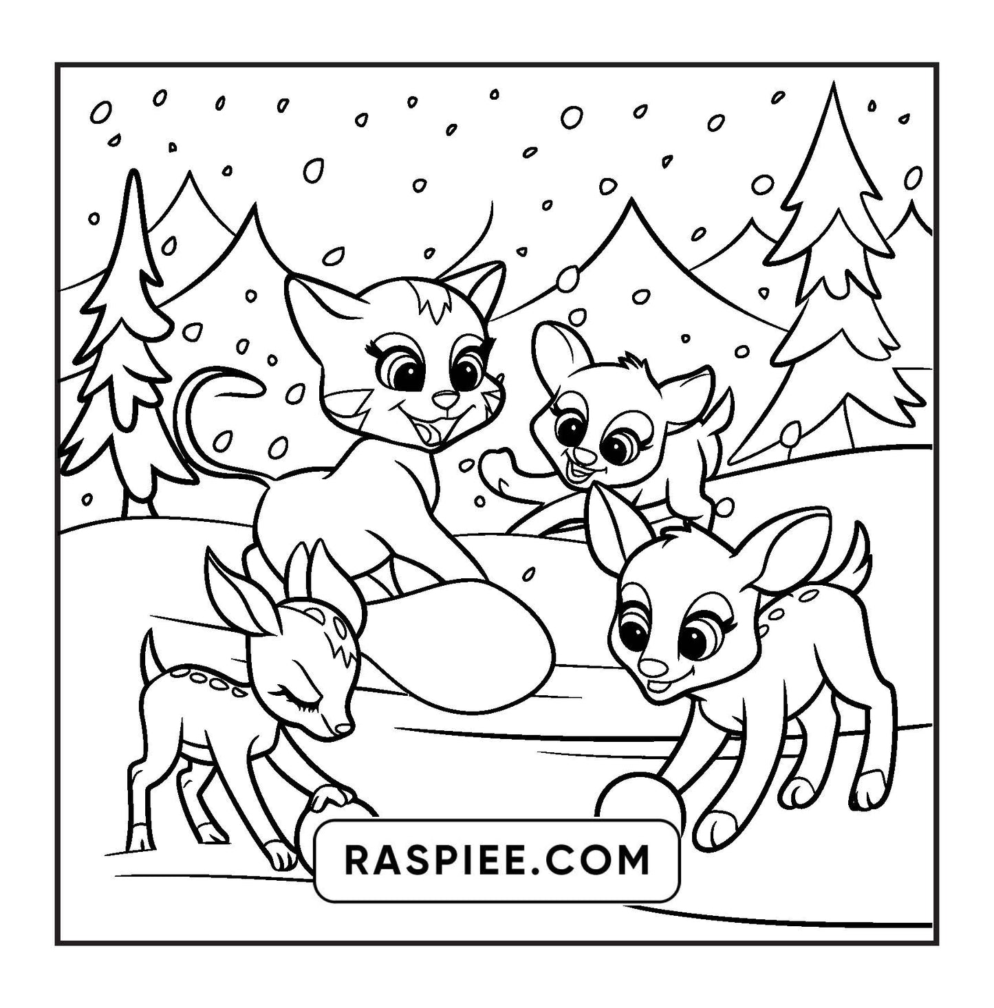 100 Bold and Easy Fluffy Friends Coloring Pages