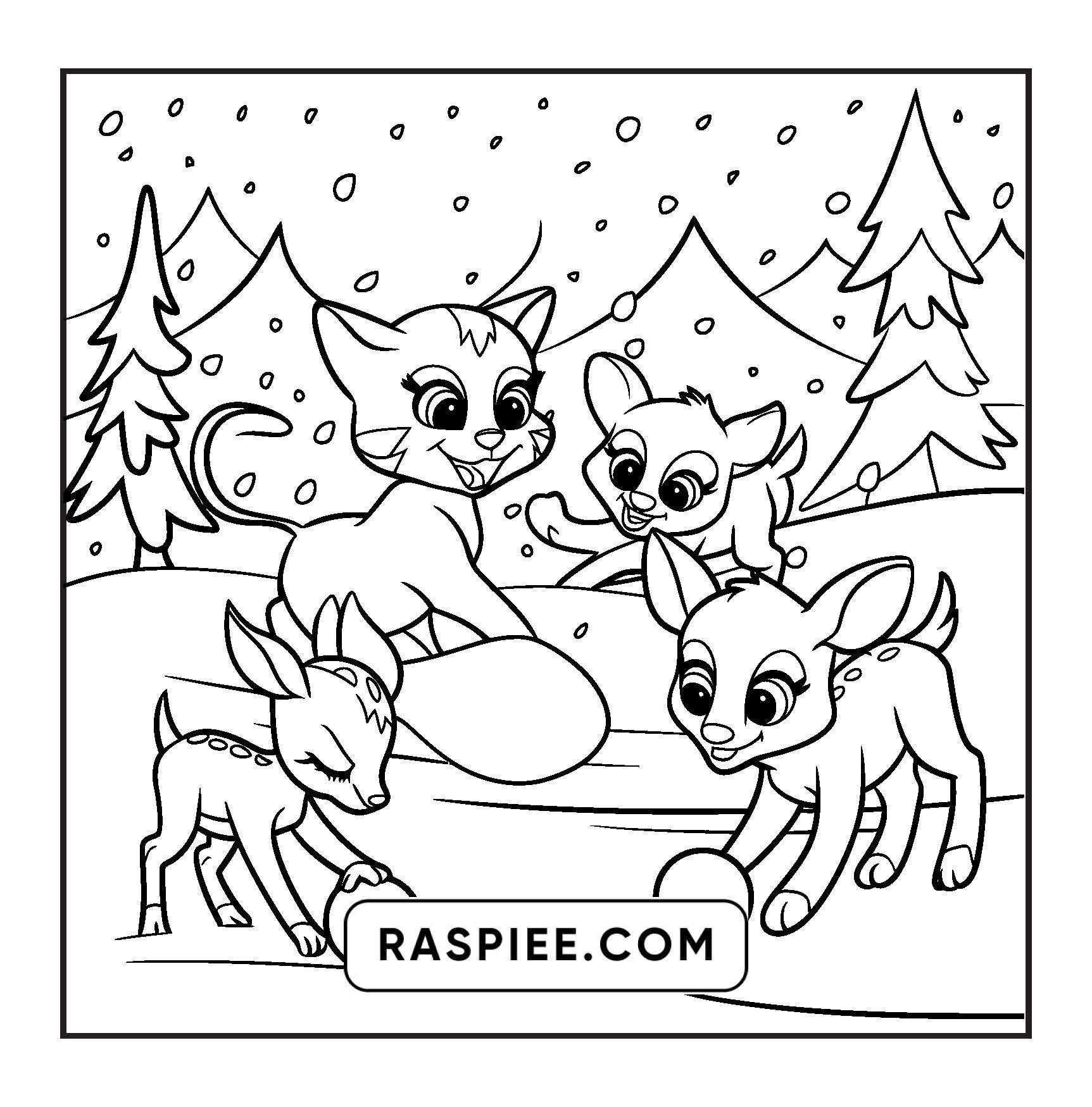 100 Bold and Easy Fluffy Friends Coloring Pages