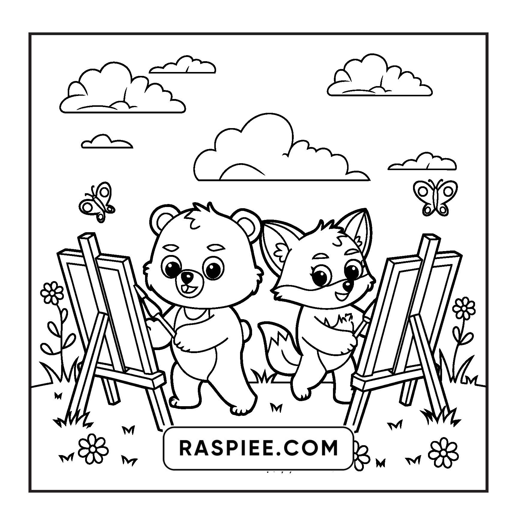 100 Bold and Easy Fluffy Friends Coloring Pages