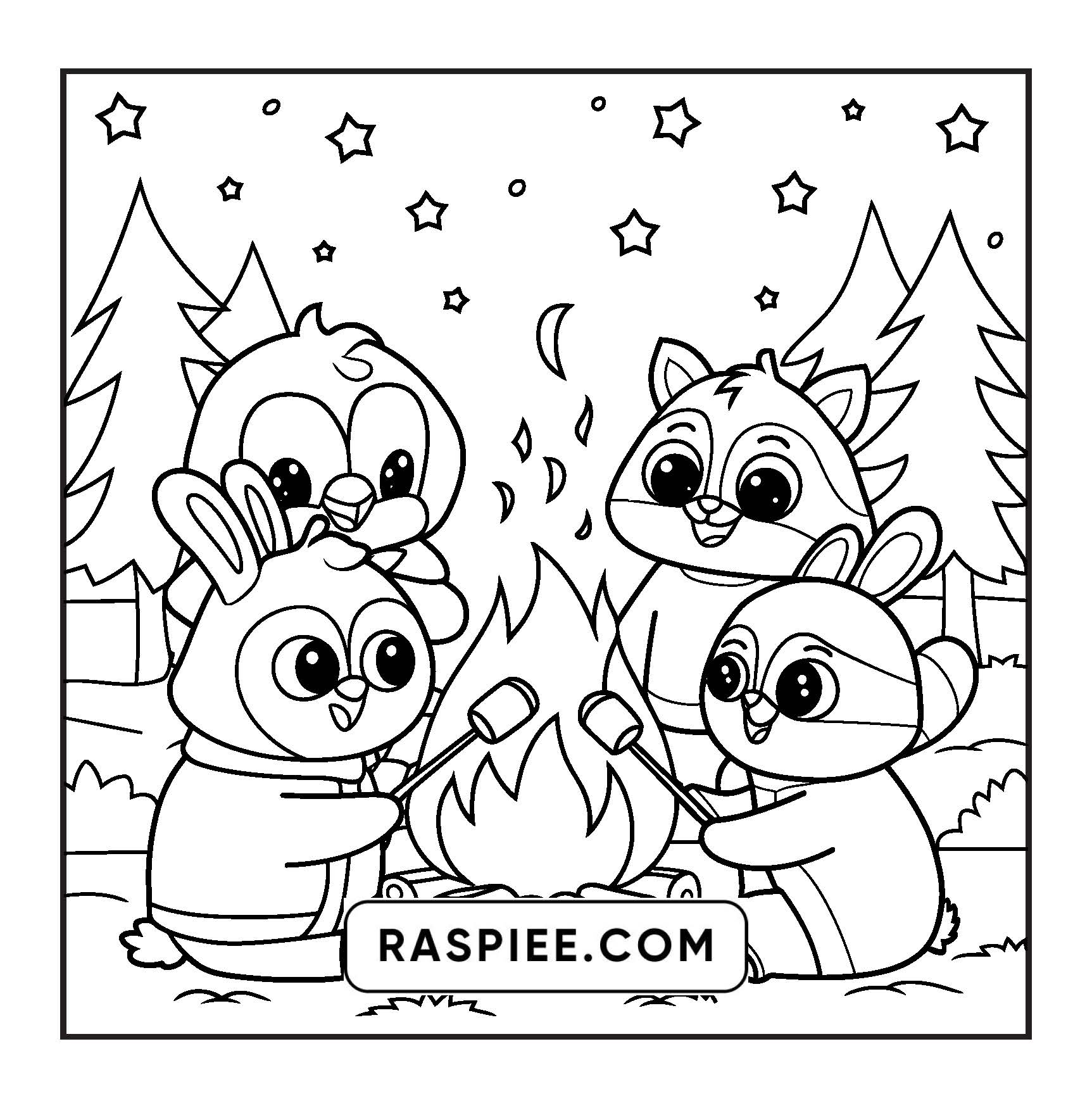 100 Bold and Easy Fluffy Friends Coloring Pages