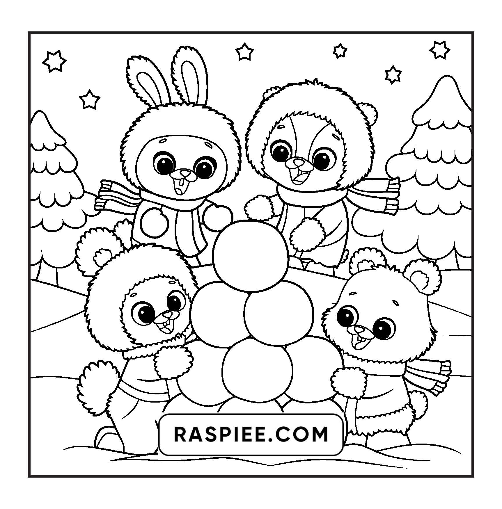 100 Bold and Easy Fluffy Friends Coloring Pages