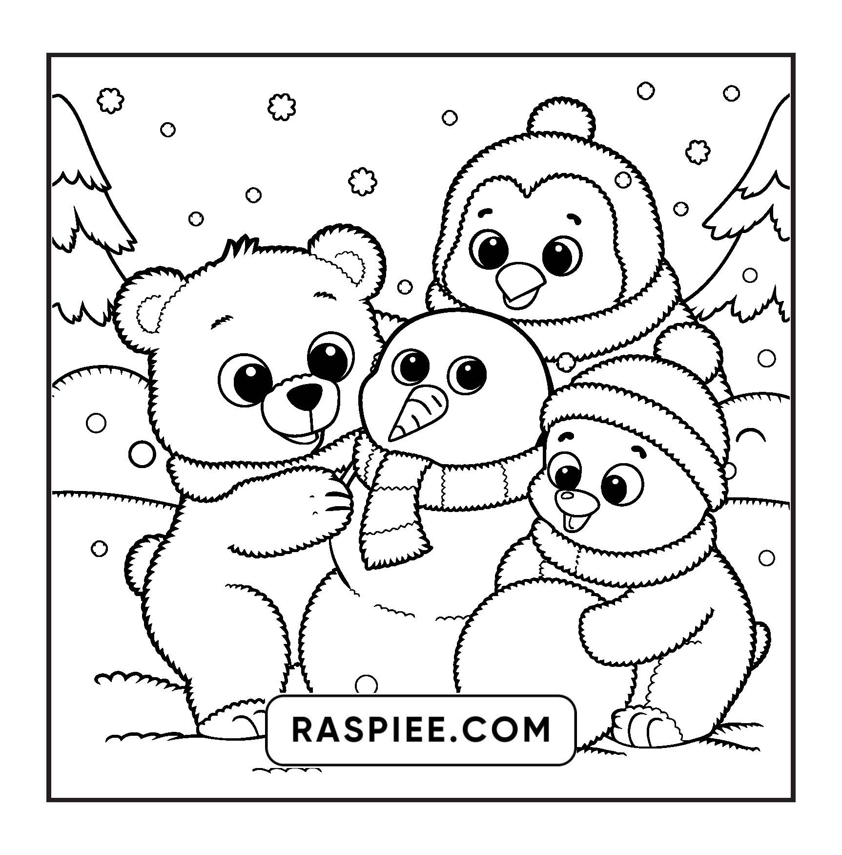 100 Bold and Easy Fluffy Friends Coloring Pages