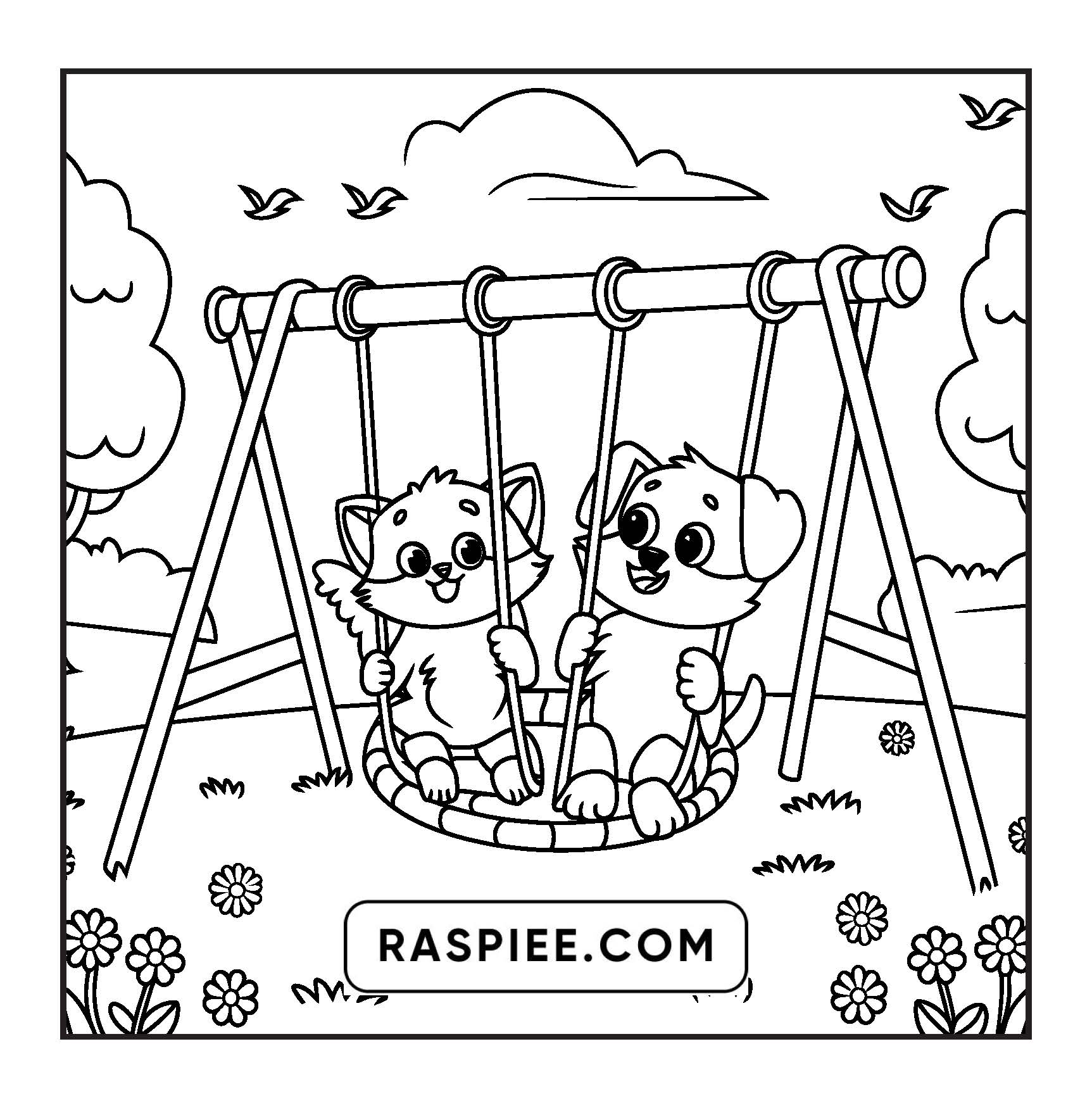 100 Bold and Easy Fluffy Friends Coloring Pages