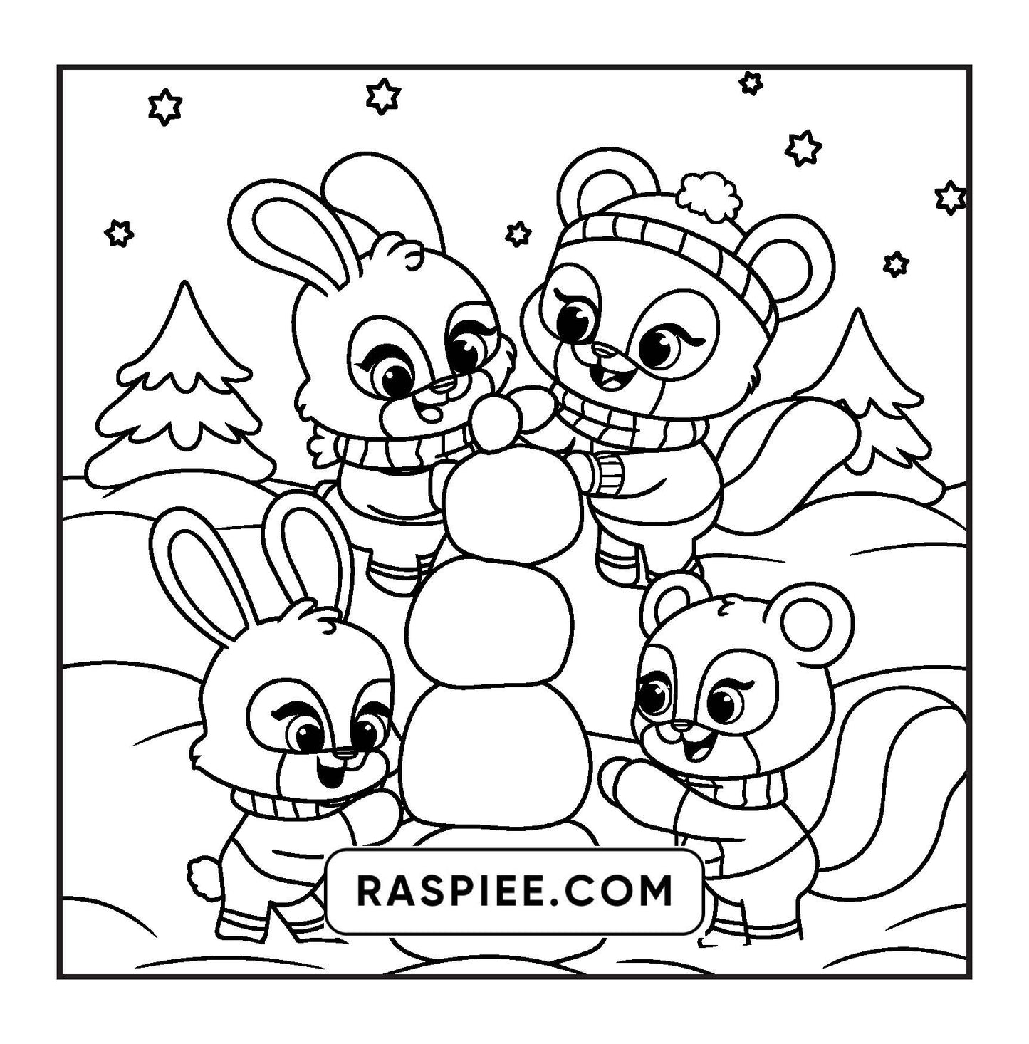 100 Bold and Easy Fluffy Friends Coloring Pages