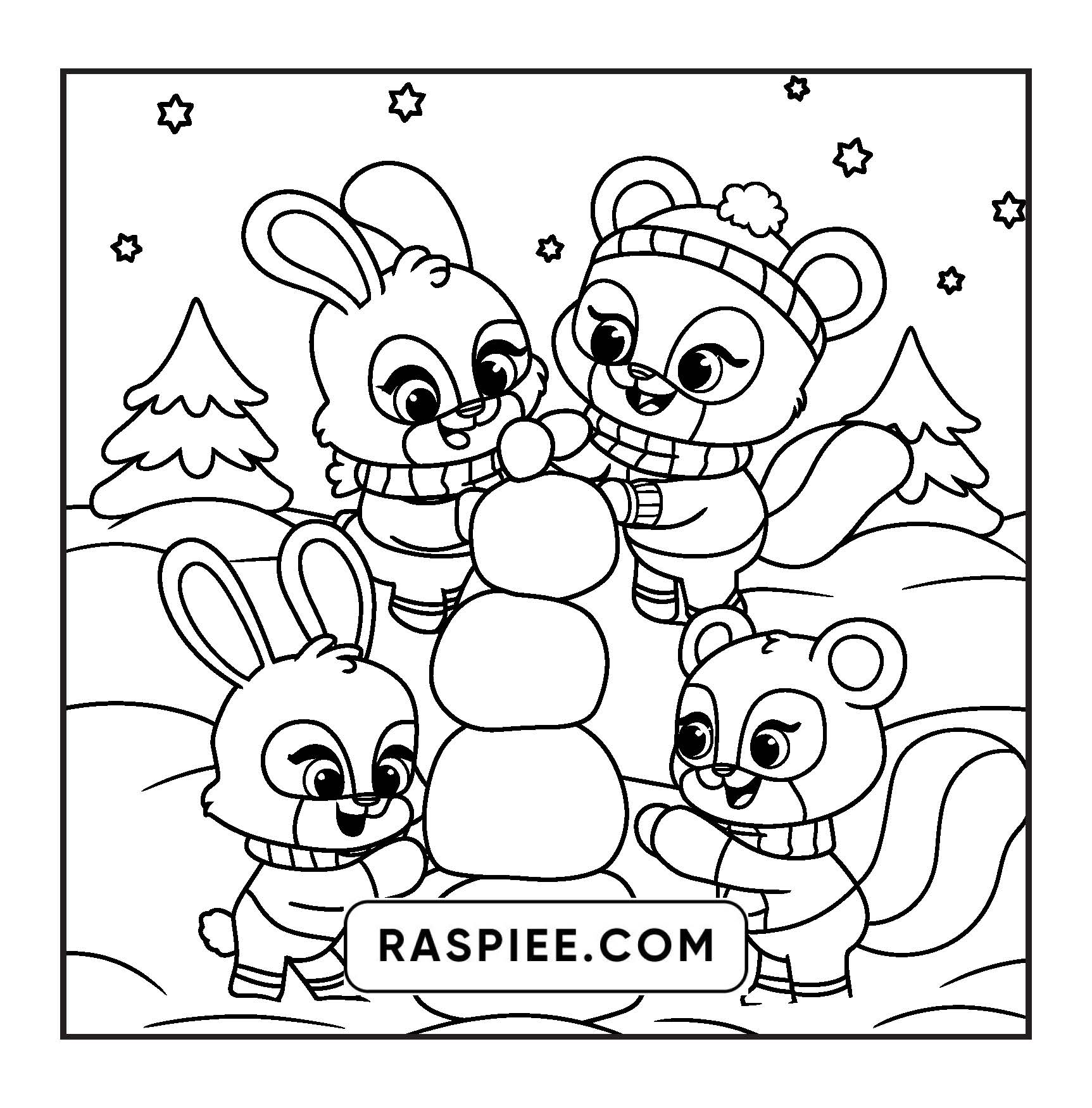100 Bold and Easy Fluffy Friends Coloring Pages