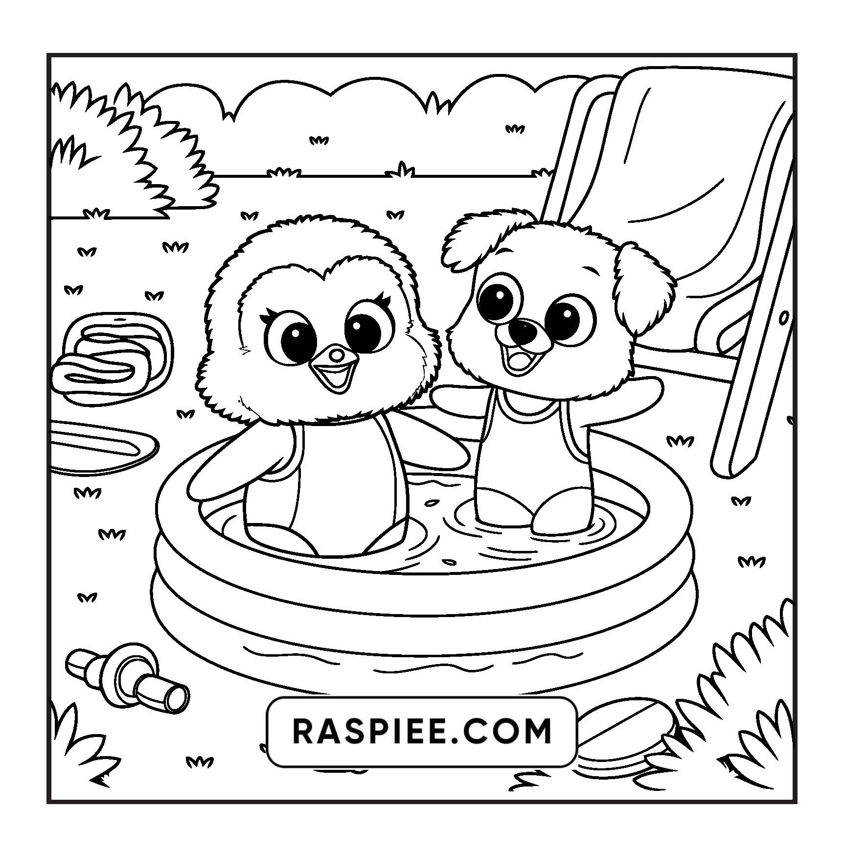 100 Bold and Easy Fluffy Friends Coloring Pages