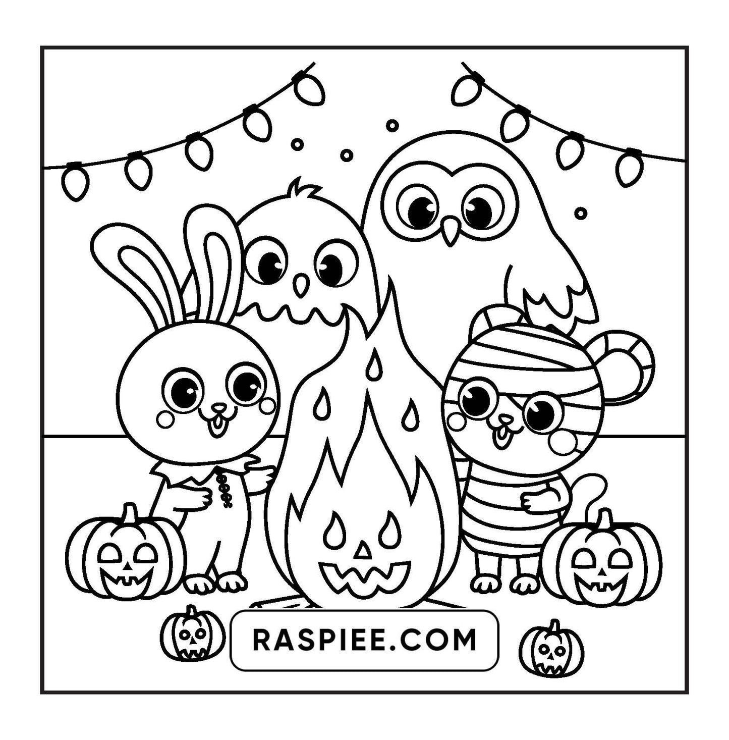 100 Bold and Easy Spooky Times Halloween Coloring Pages