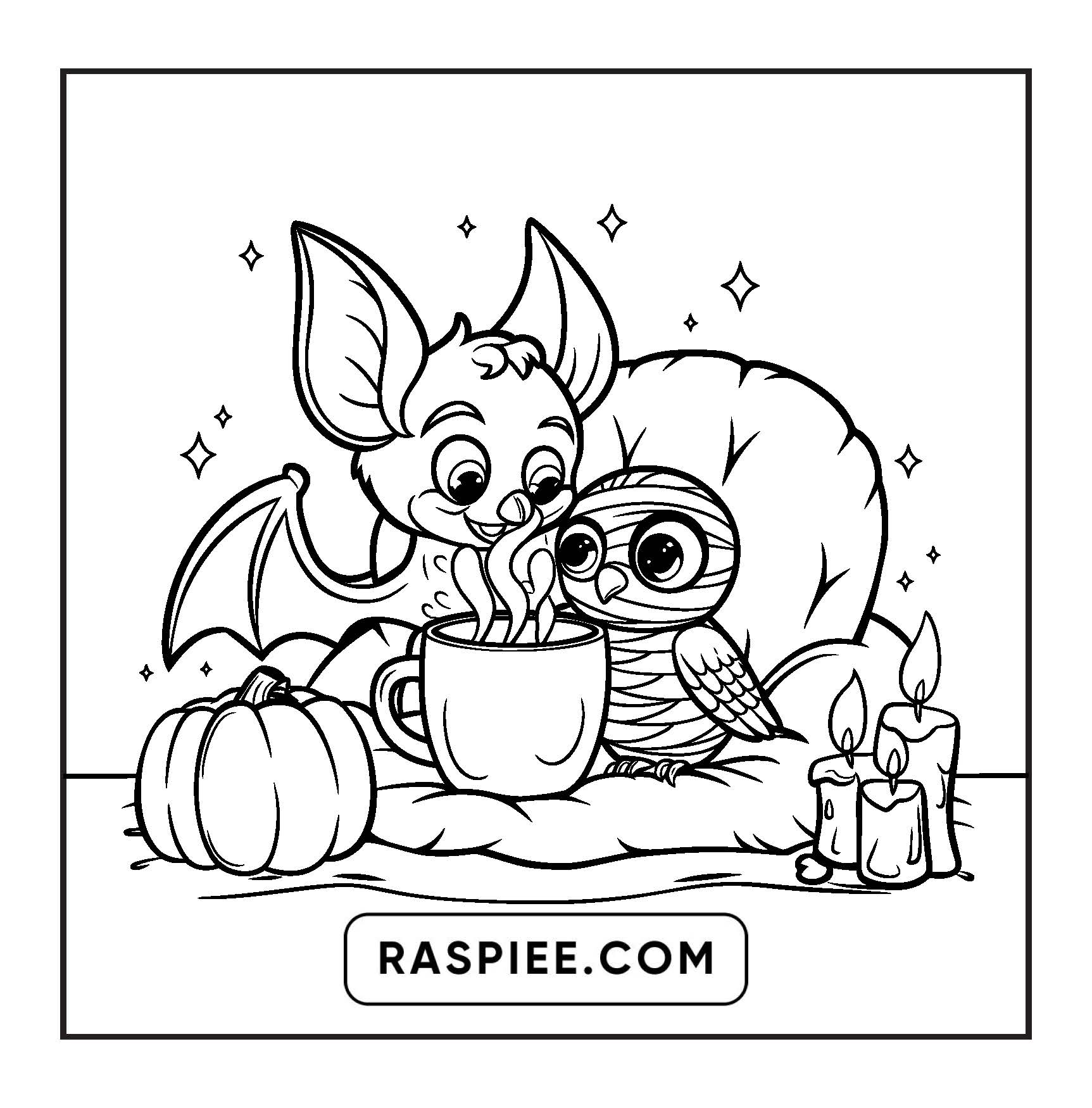 100 Bold and Easy Spooky Times Halloween Coloring Pages