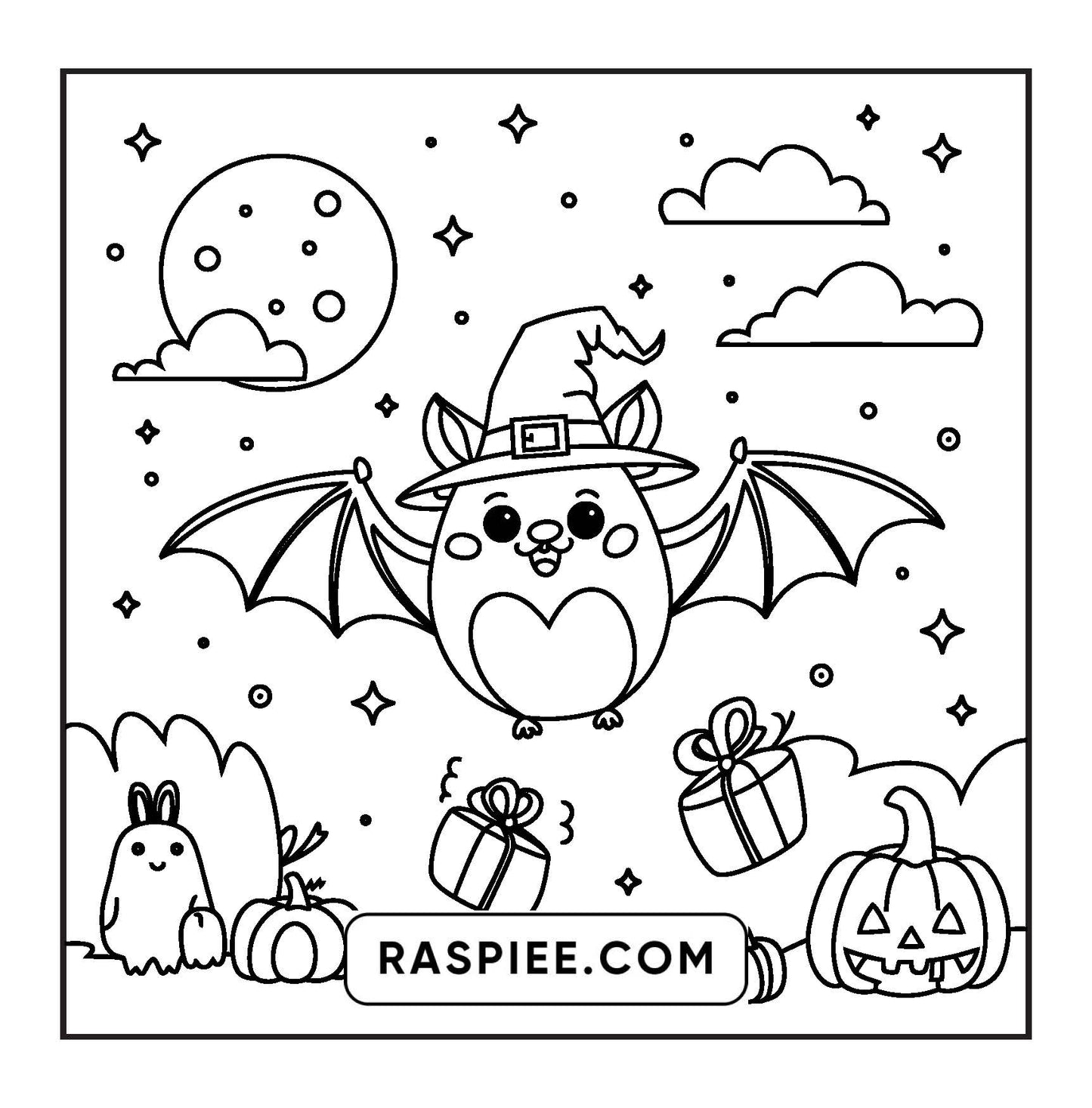 100 Bold and Easy Spooky Times Halloween Coloring Pages