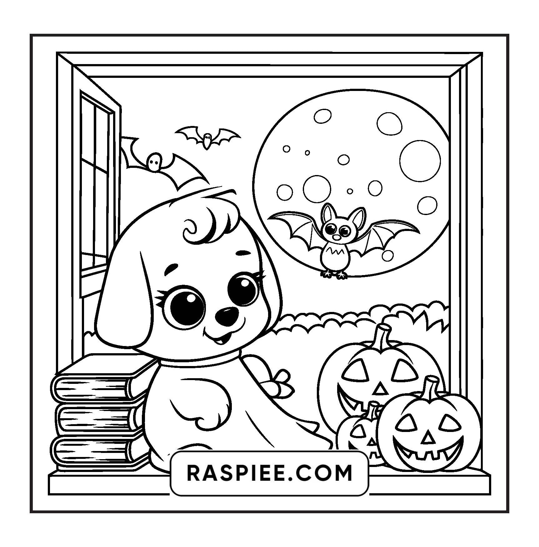 100 Bold and Easy Spooky Times Halloween Coloring Pages