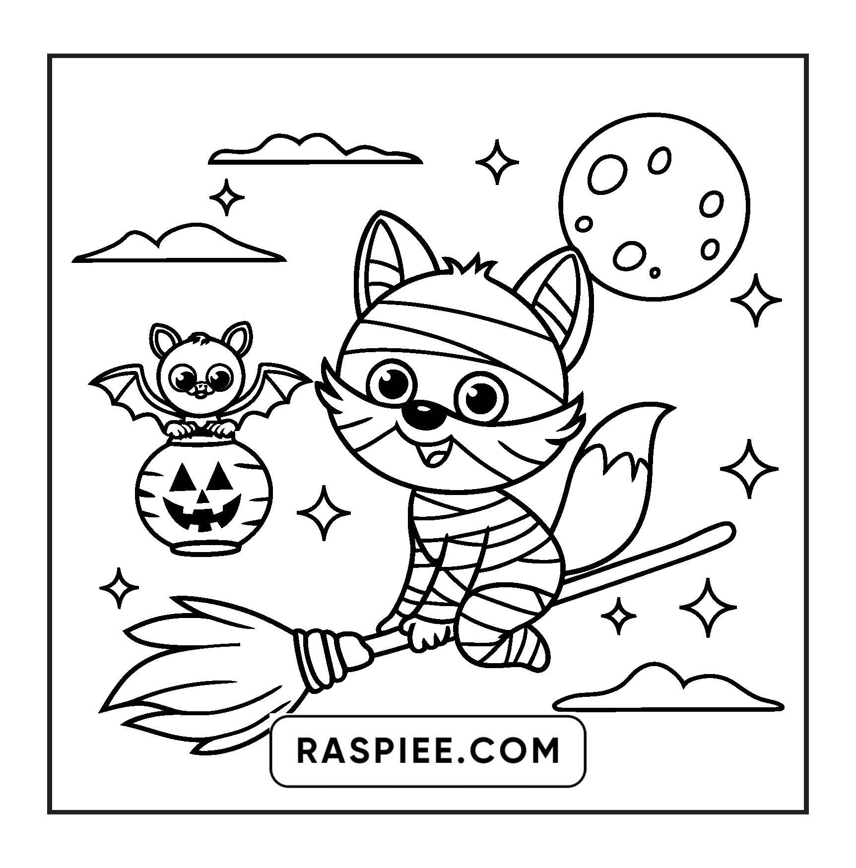 100 Bold and Easy Spooky Times Halloween Coloring Pages