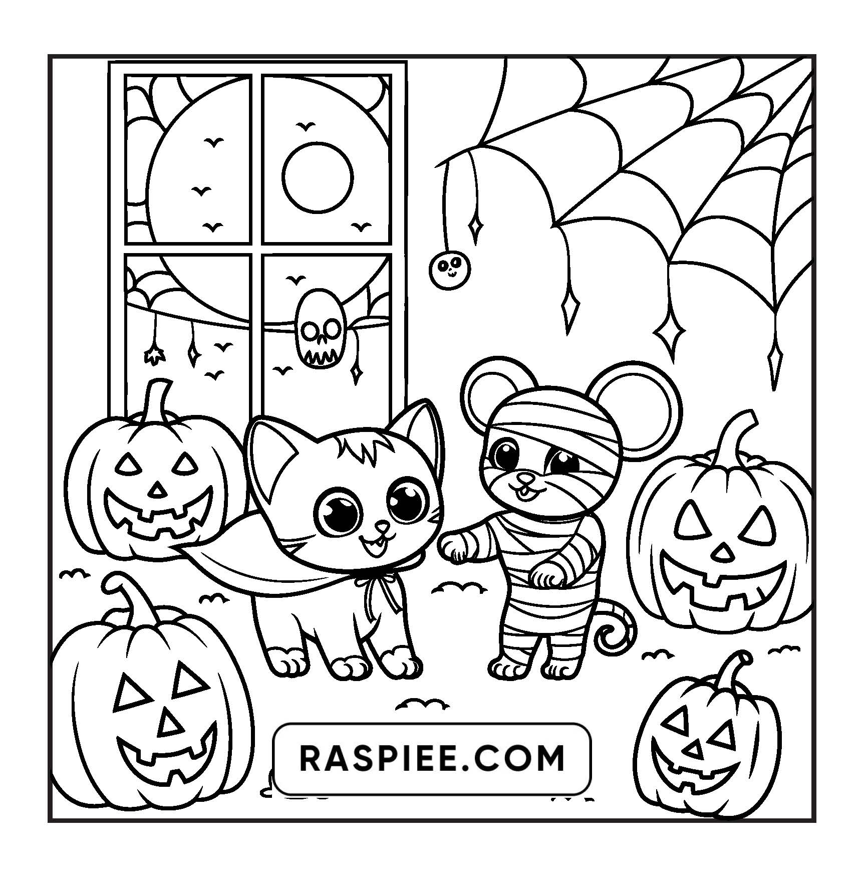 100 Bold and Easy Spooky Times Halloween Coloring Pages
