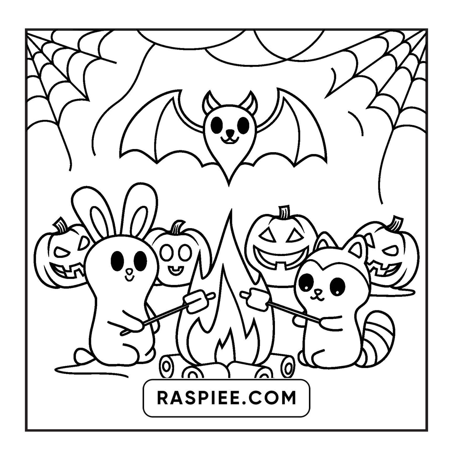 100 Bold and Easy Spooky Times Halloween Coloring Pages