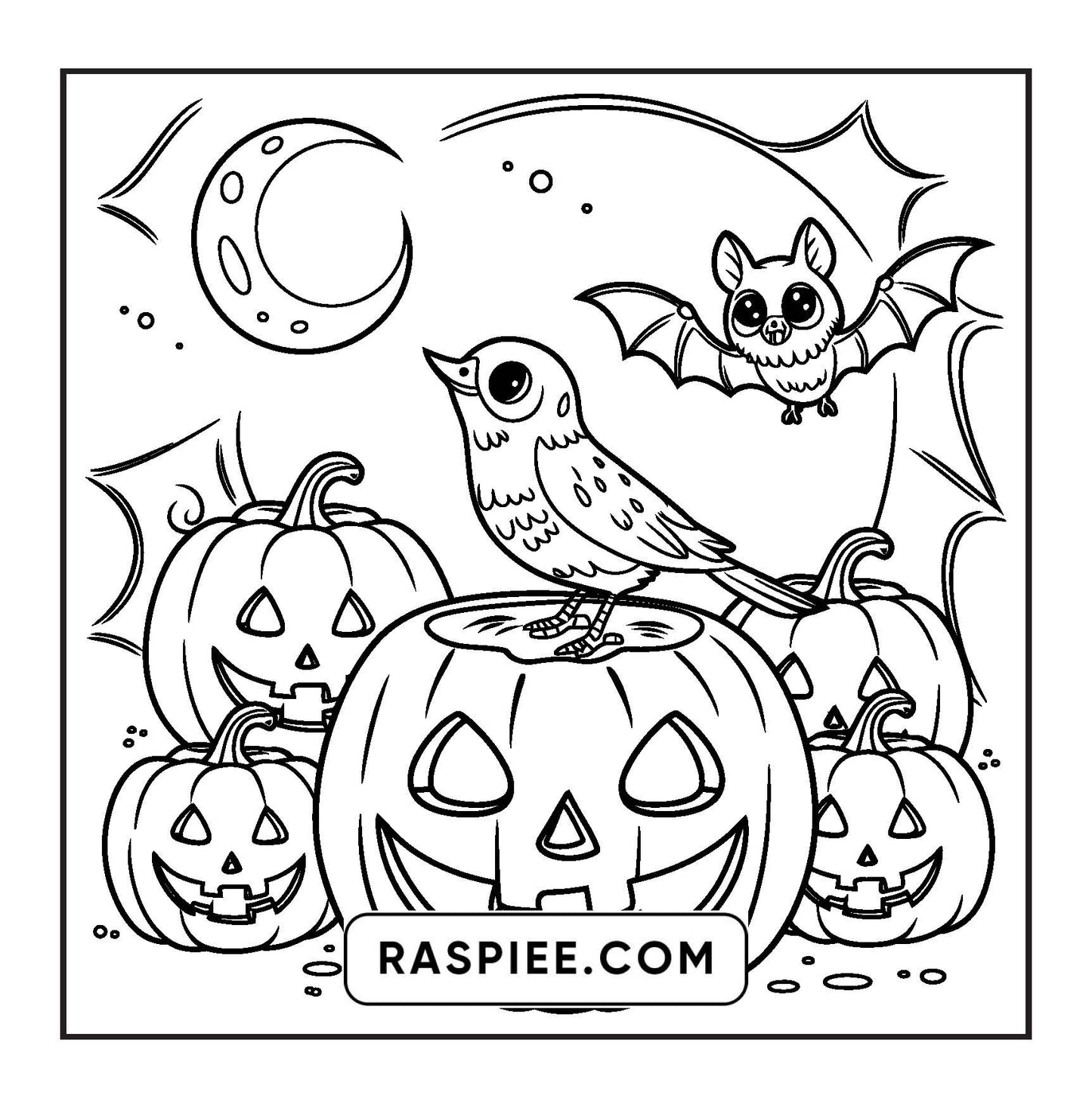 100 Bold and Easy Spooky Times Halloween Coloring Pages