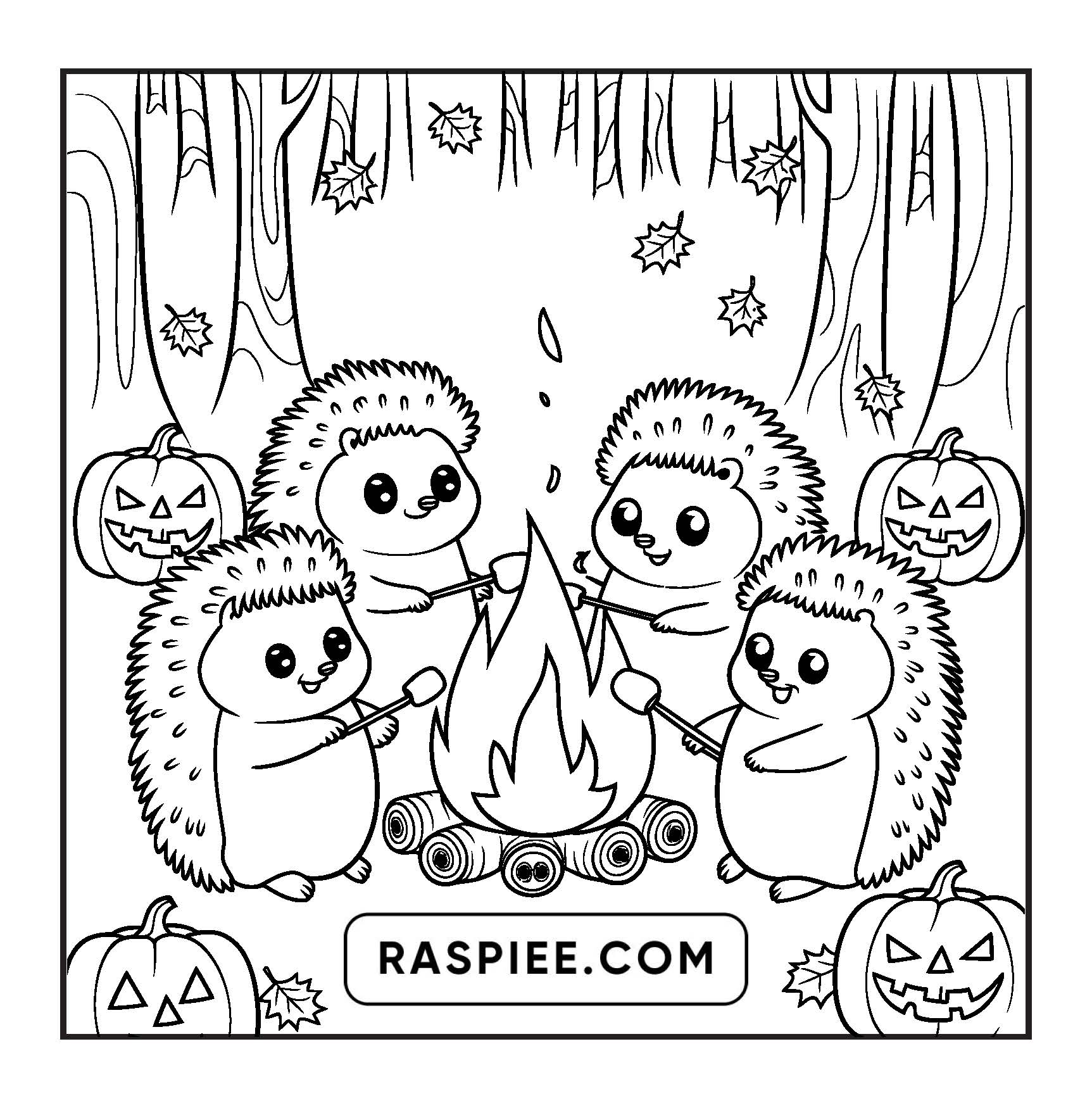 100 Bold and Easy Spooky Times Halloween Coloring Pages