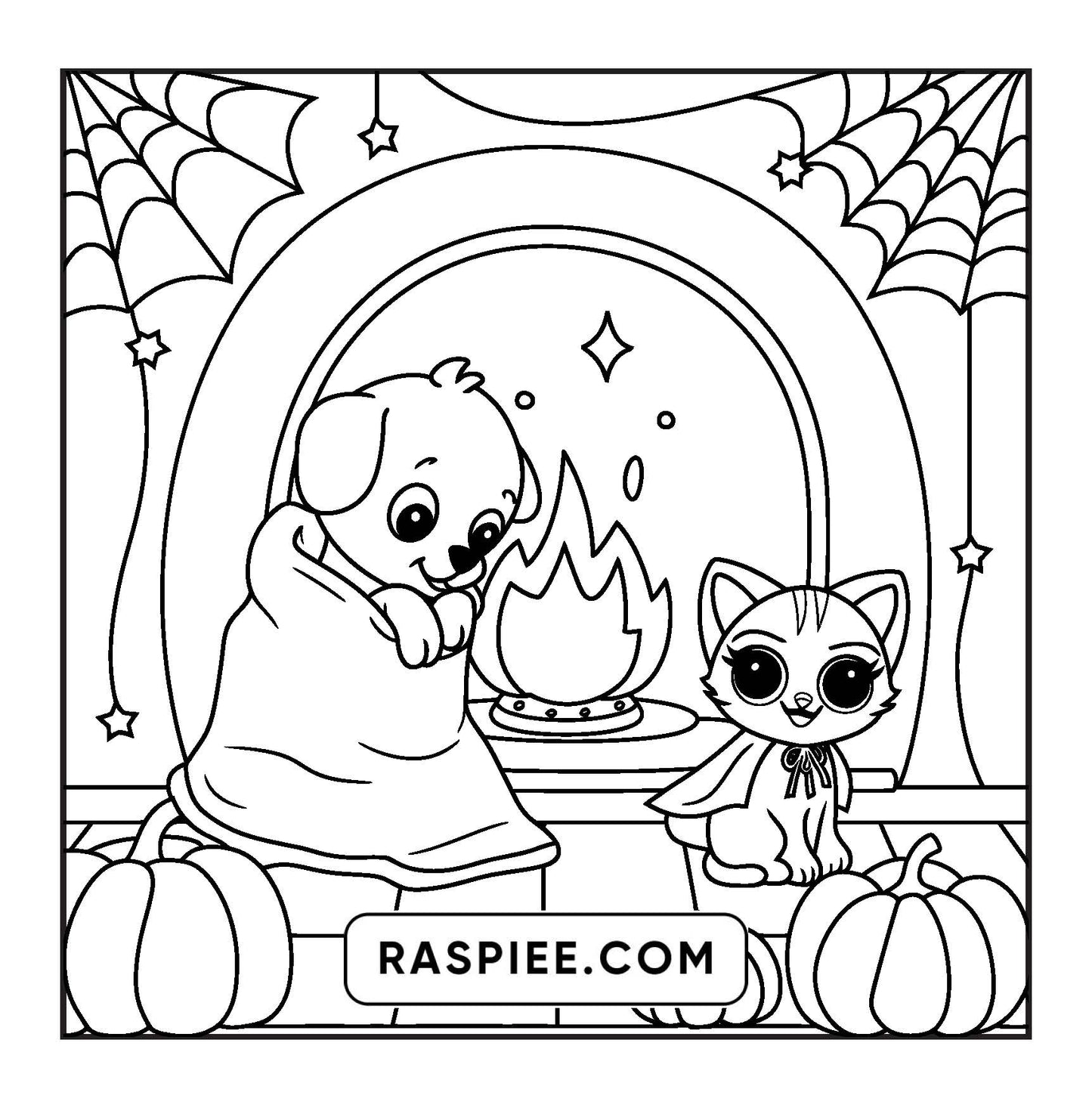 100 Bold and Easy Spooky Times Halloween Coloring Pages