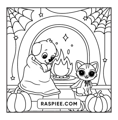 100 Bold and Easy Spooky Times Halloween Coloring Pages