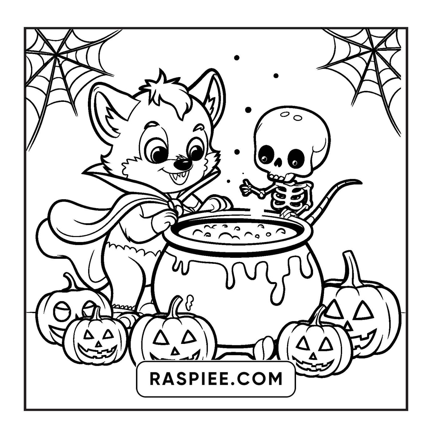 100 Bold and Easy Spooky Times Halloween Coloring Pages