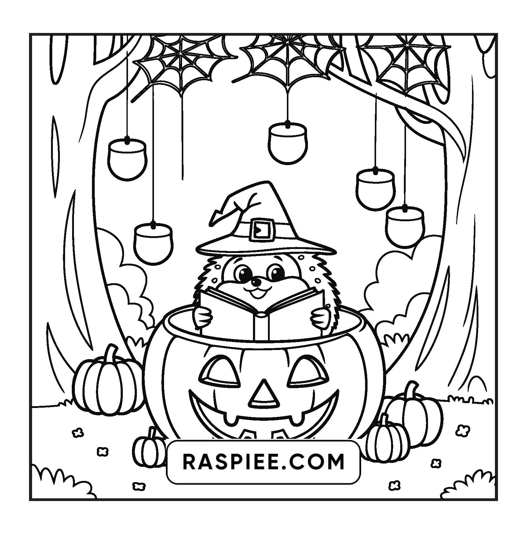 100 Bold and Easy Spooky Times Halloween Coloring Pages