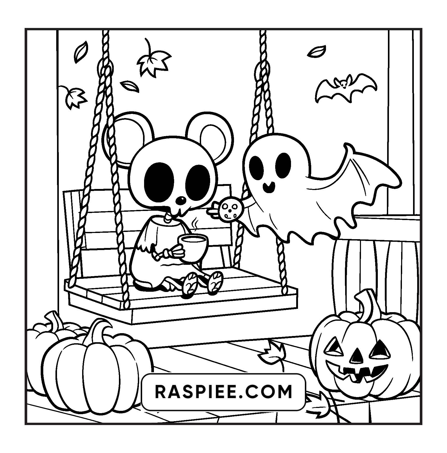 100 Bold and Easy Spooky Times Halloween Coloring Pages