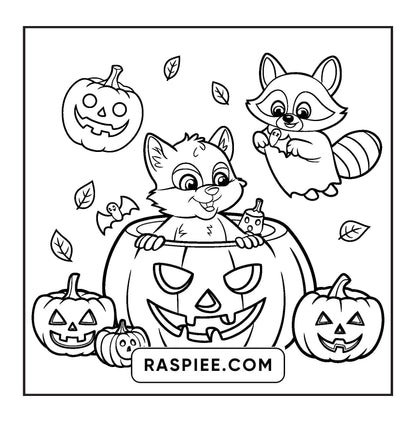 100 Bold and Easy Spooky Times Halloween Coloring Pages