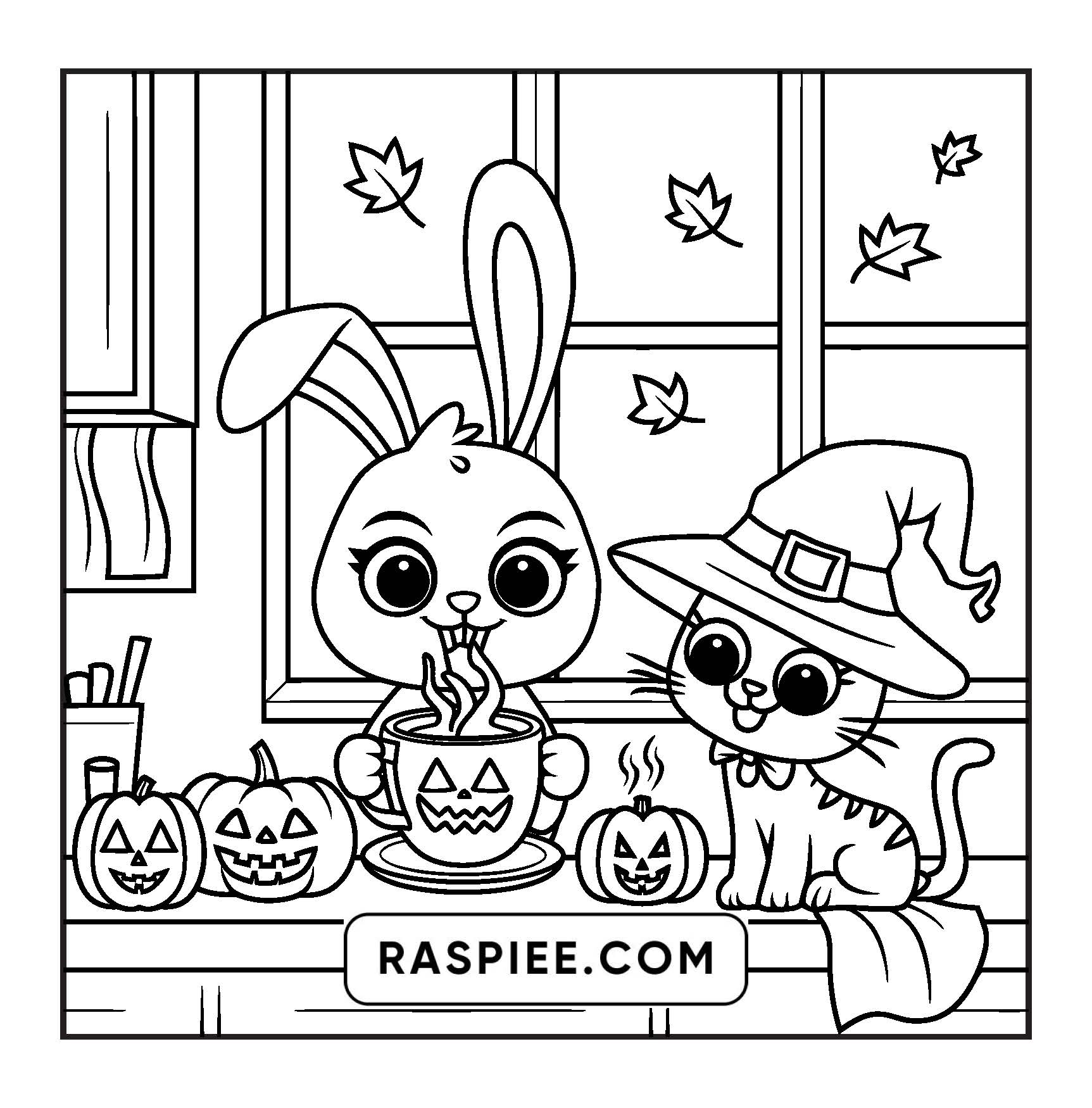 100 Bold and Easy Spooky Times Halloween Coloring Pages
