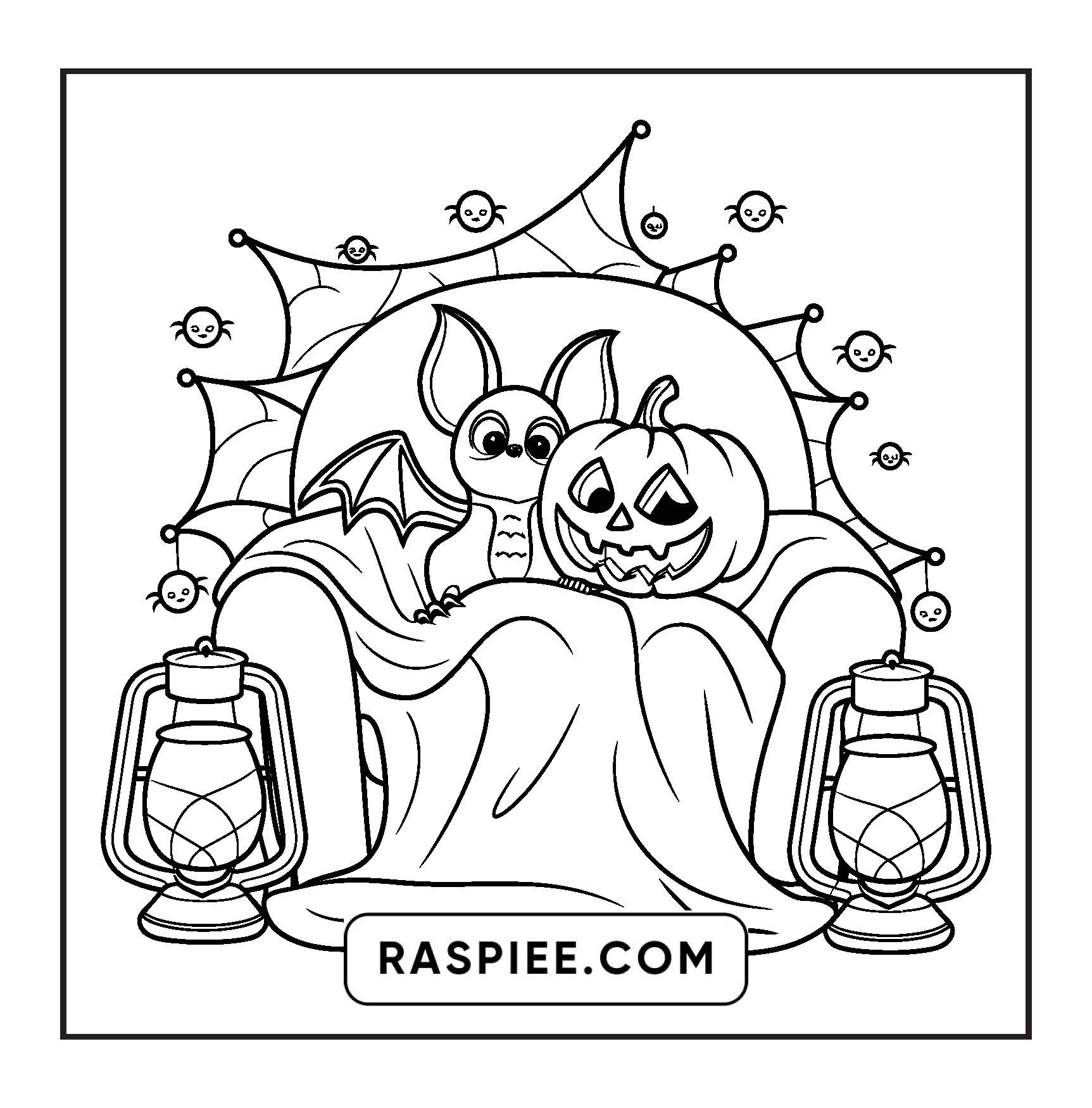 100 Bold and Easy Spooky Times Halloween Coloring Pages