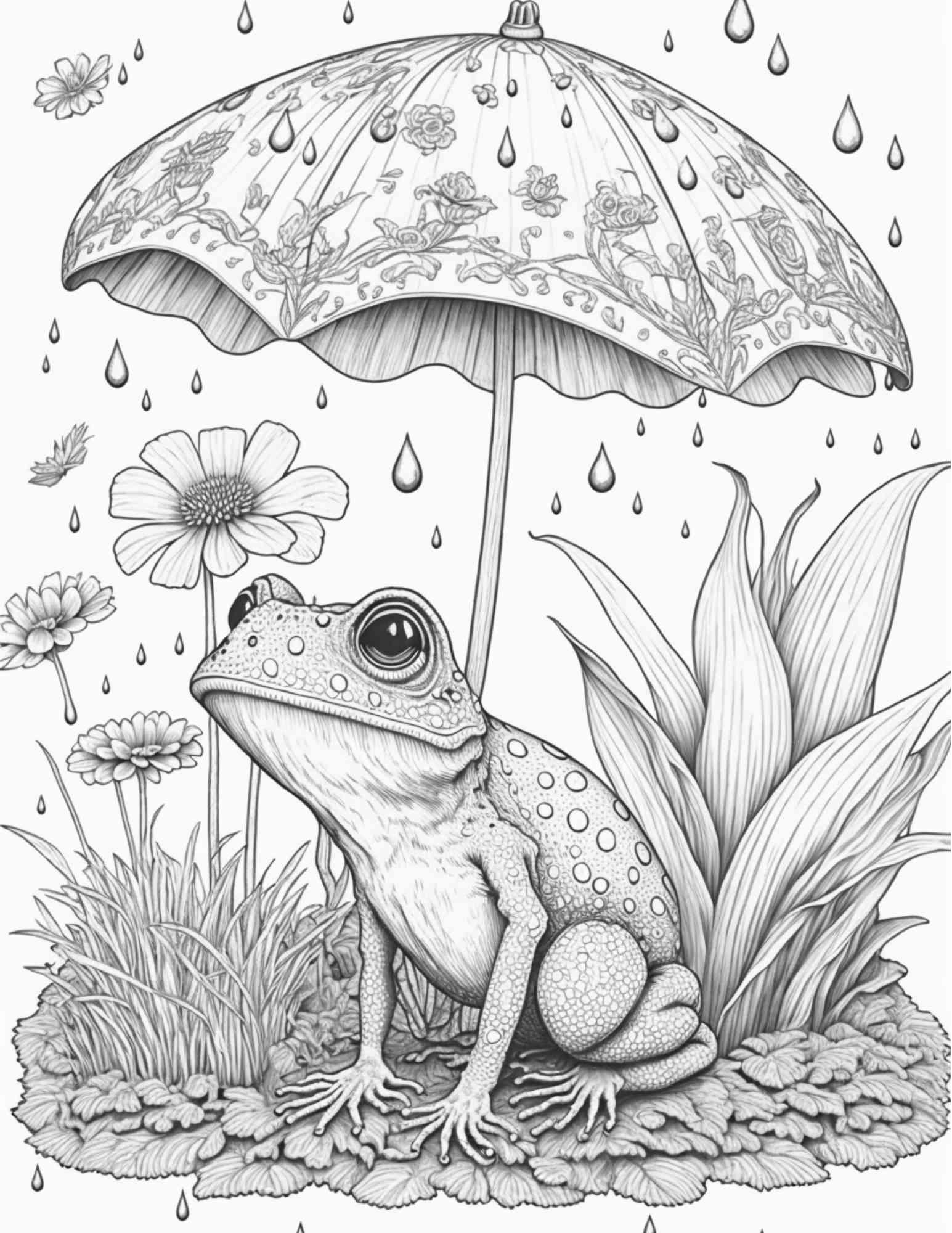 100 Mushroom Forest Coloring Pages Printable for Adults and Kids, Grayscale Coloring Book, Printable PDF File Instant Download