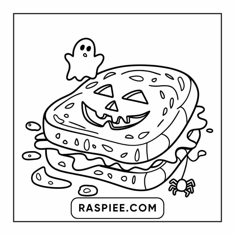 100 Bold Easy Spooky Food & Drinks Coloring Pages Printable PDF Instant Download
