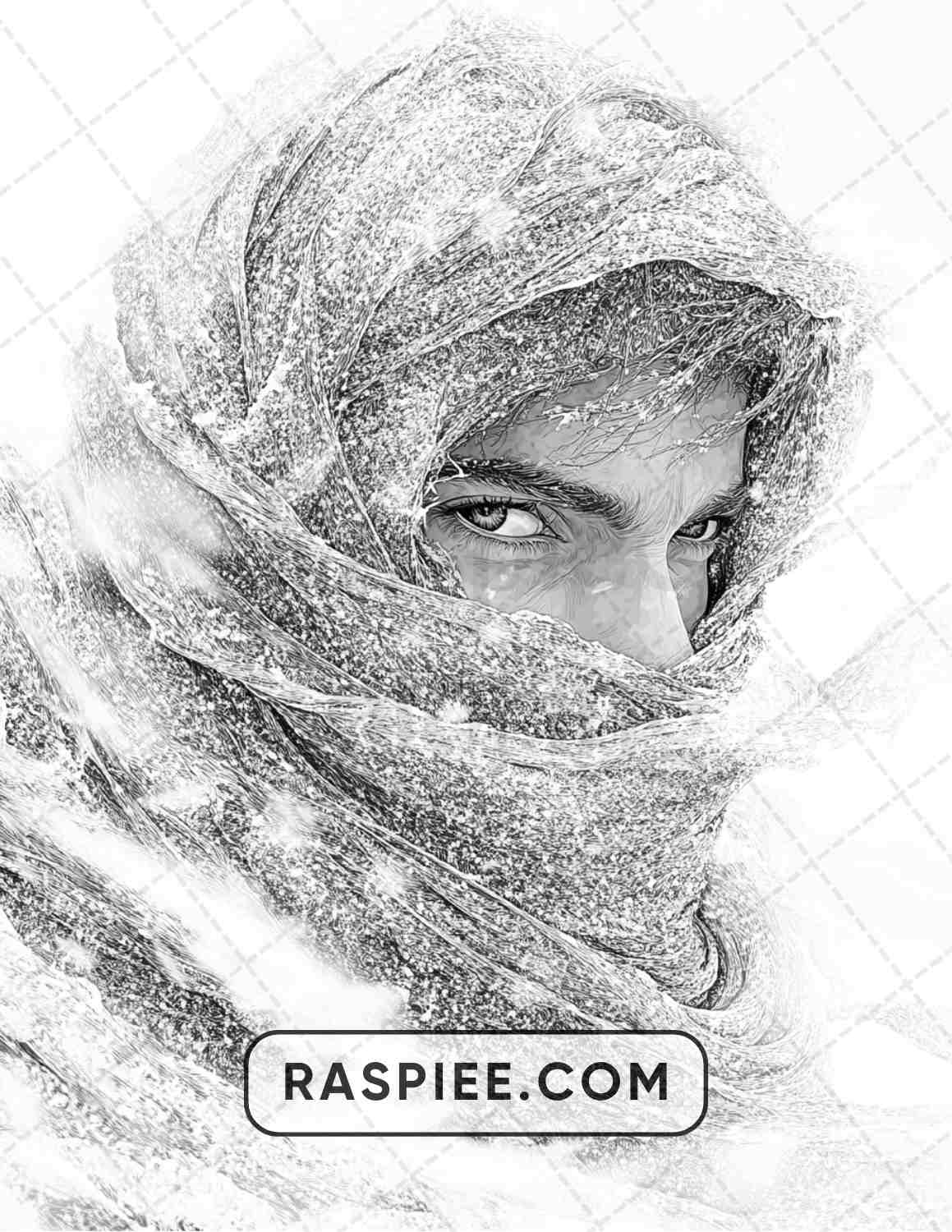 57 Winter Fairytale Portraits Adult Coloring Pages