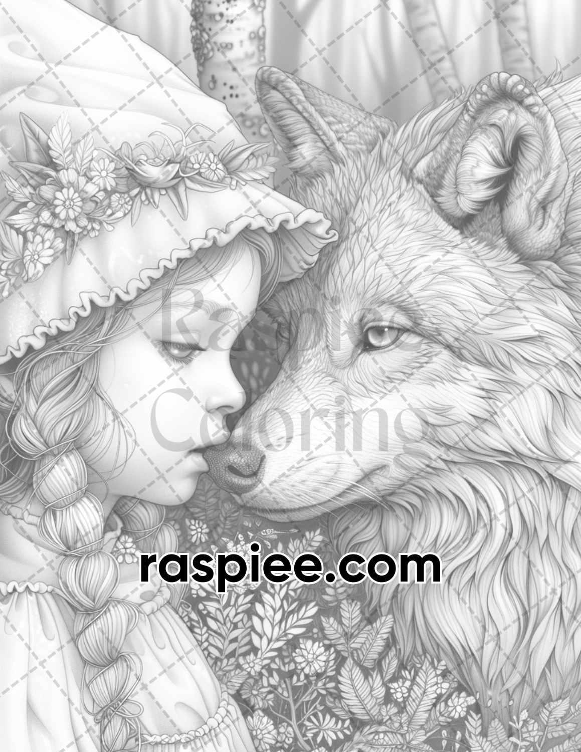 52 Elves Animal Kingdom Grayscale Adult Coloring Pages, Printable PDF Instant Download