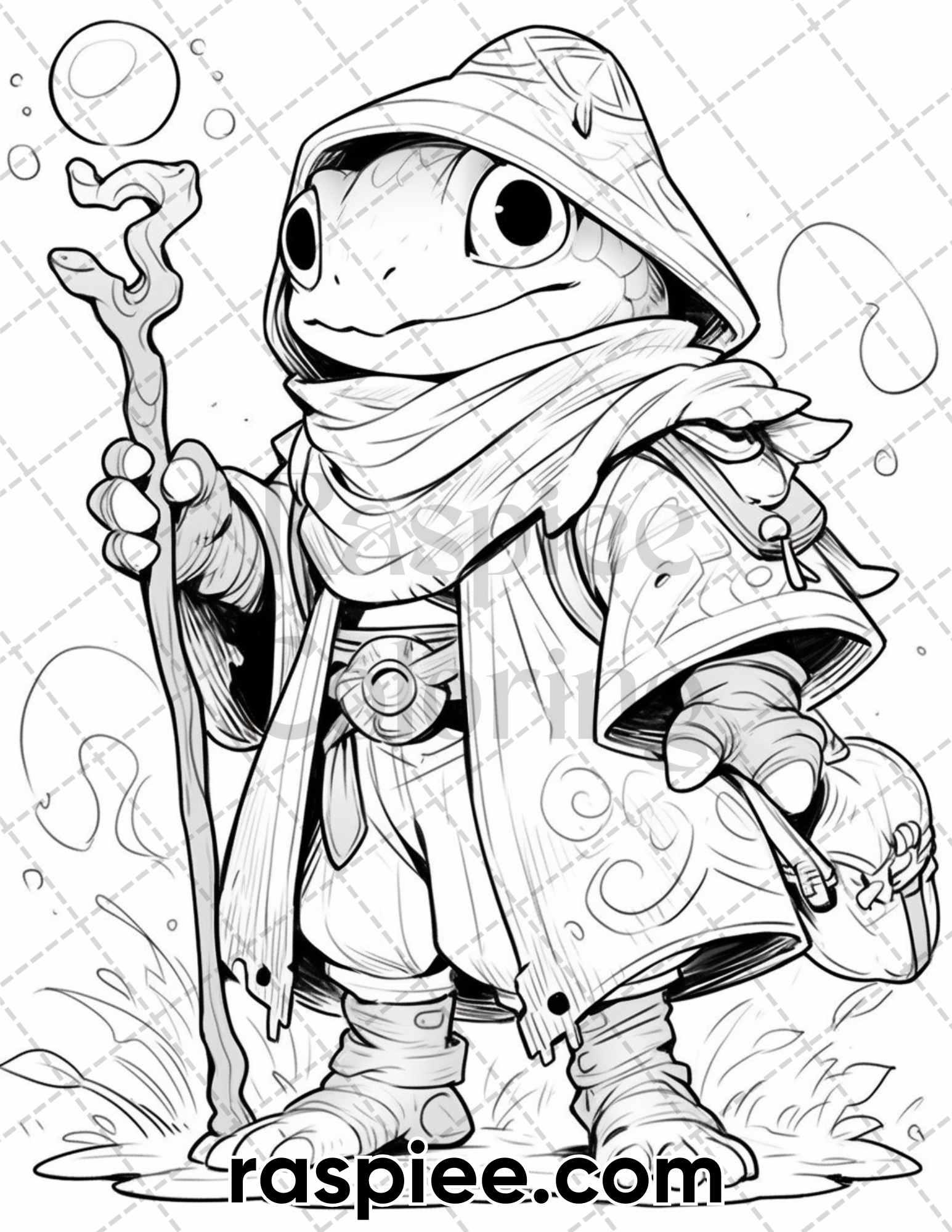 50 The Frog Kingdom Grayscale Coloring Pages for Adults, Printable PDF Instant Download