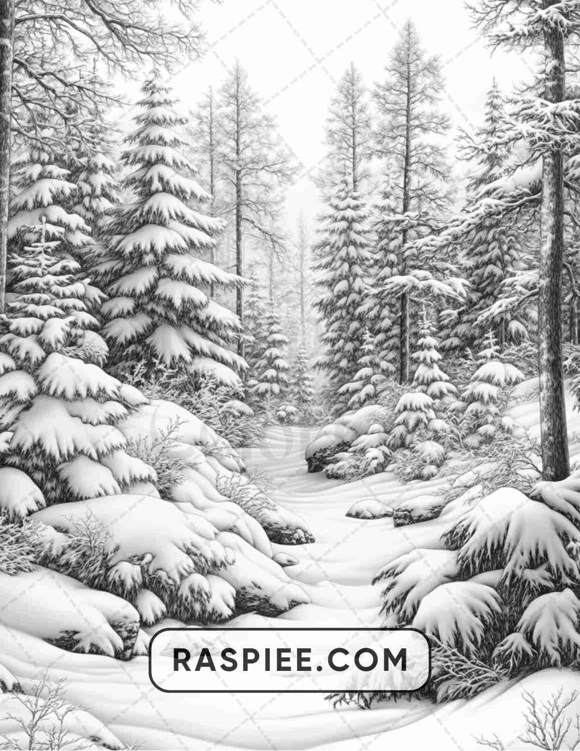 82 Winter Landscapes Adult Coloring Pages