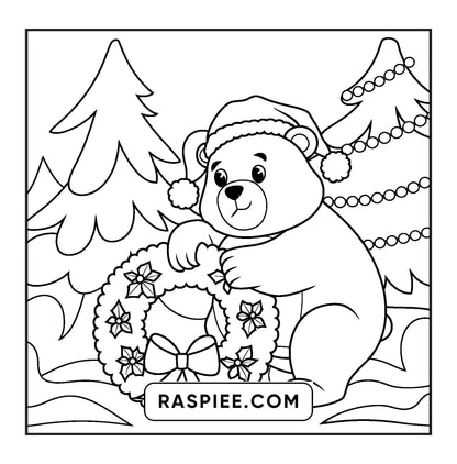 114 Bold and Easy Festive Corner Christmas Coloring Pages