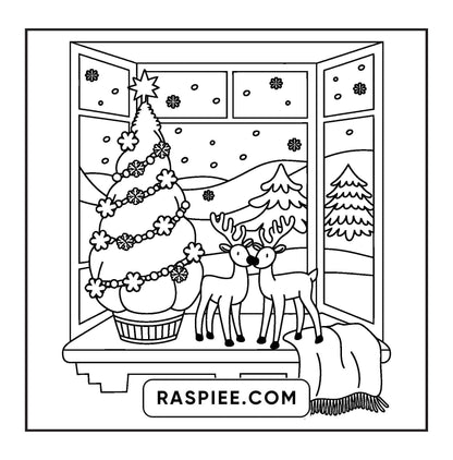 114 Bold and Easy Festive Corner Christmas Coloring Pages