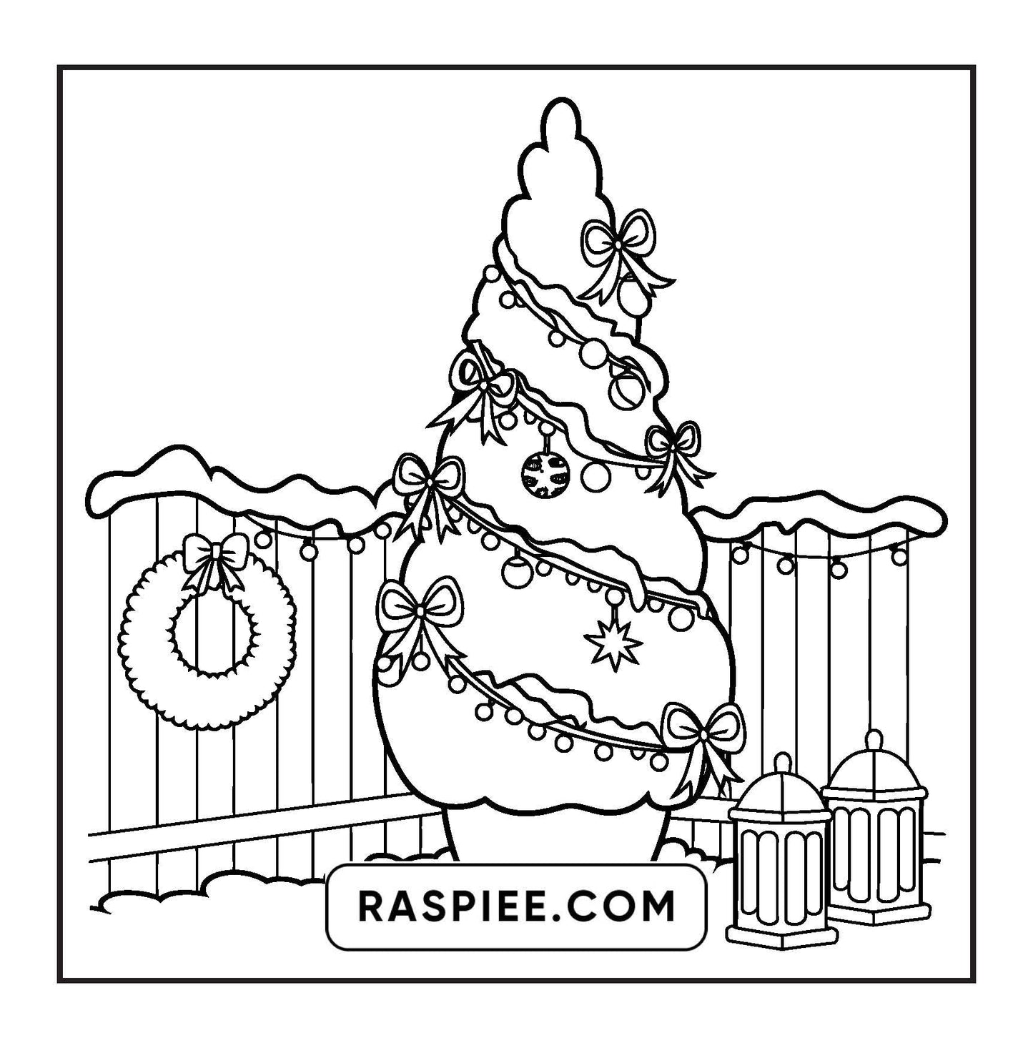 114 Bold and Easy Festive Corner Christmas Coloring Pages