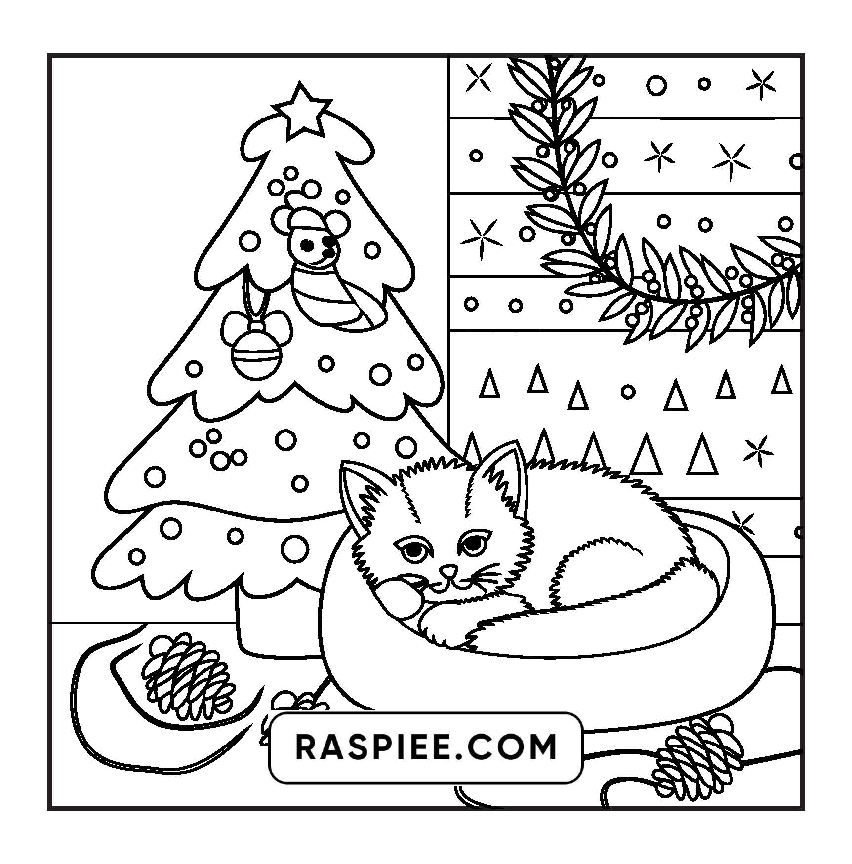 114 Bold and Easy Festive Corner Christmas Coloring Pages