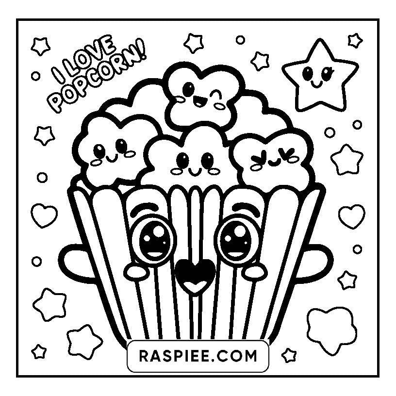 115 Bold and Easy Kawaii Food Coloring Pages