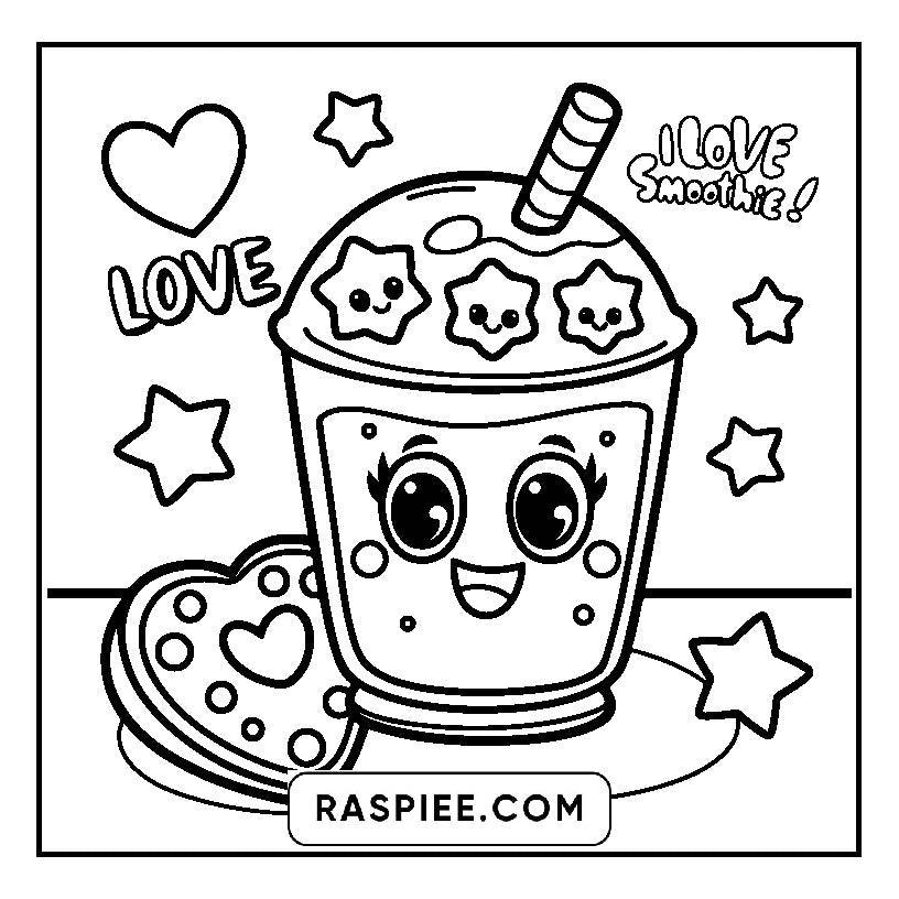 115 Bold and Easy Kawaii Food Coloring Pages