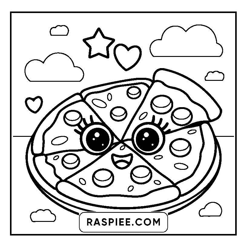 115 Bold and Easy Kawaii Food Coloring Pages