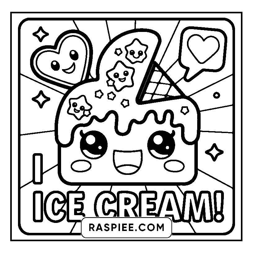 115 Bold and Easy Kawaii Food Coloring Pages