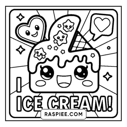 115 Bold and Easy Kawaii Food Coloring Pages