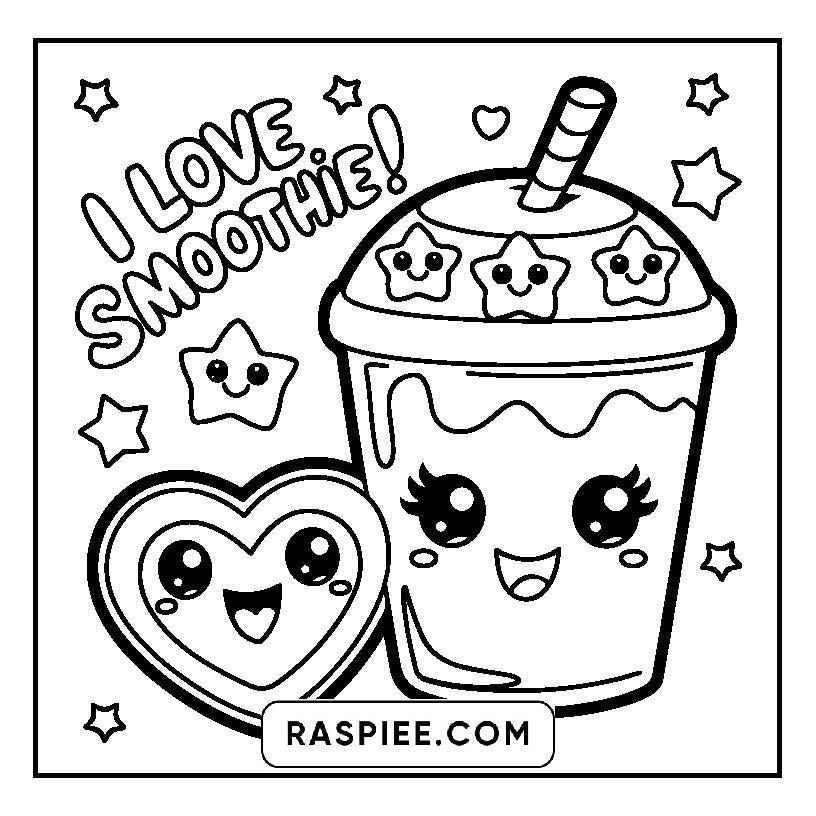 115 Bold and Easy Kawaii Food Coloring Pages