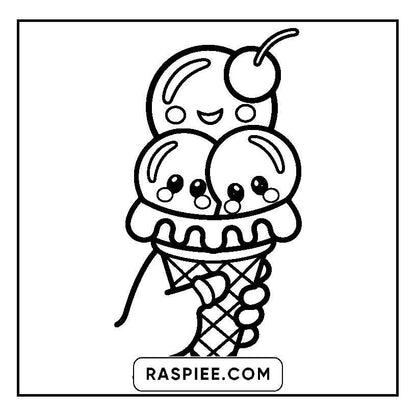 115 Bold and Easy Kawaii Food Coloring Pages