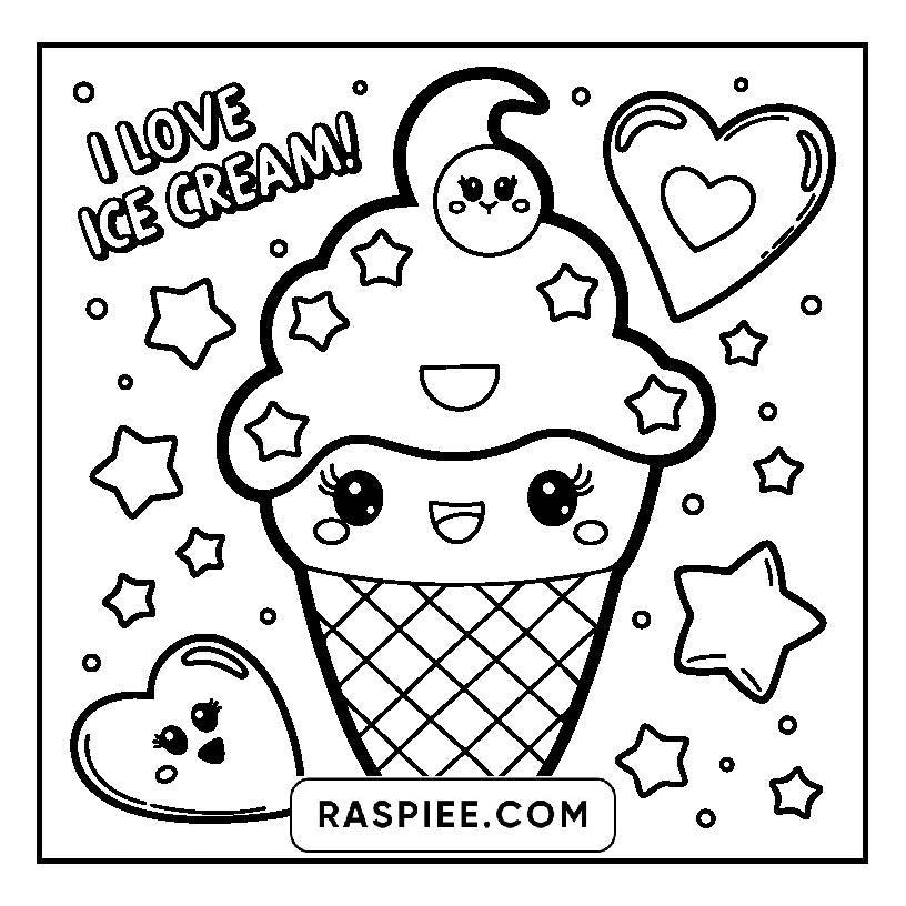 115 Bold and Easy Kawaii Food Coloring Pages