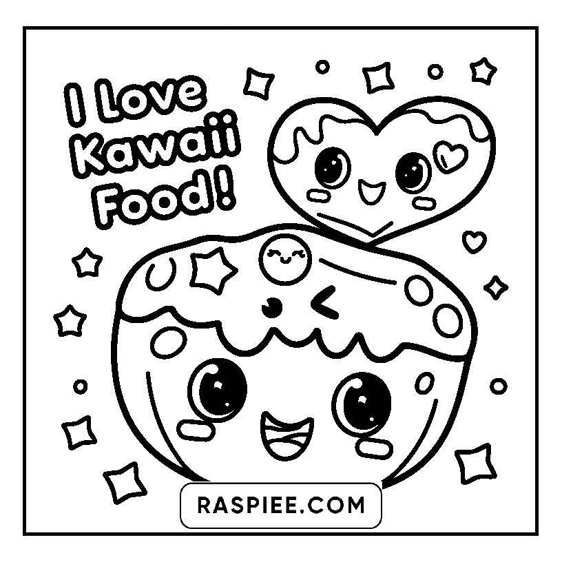 115 Bold and Easy Kawaii Food Coloring Pages
