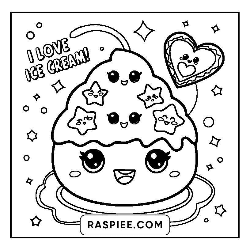 115 Bold and Easy Kawaii Food Coloring Pages