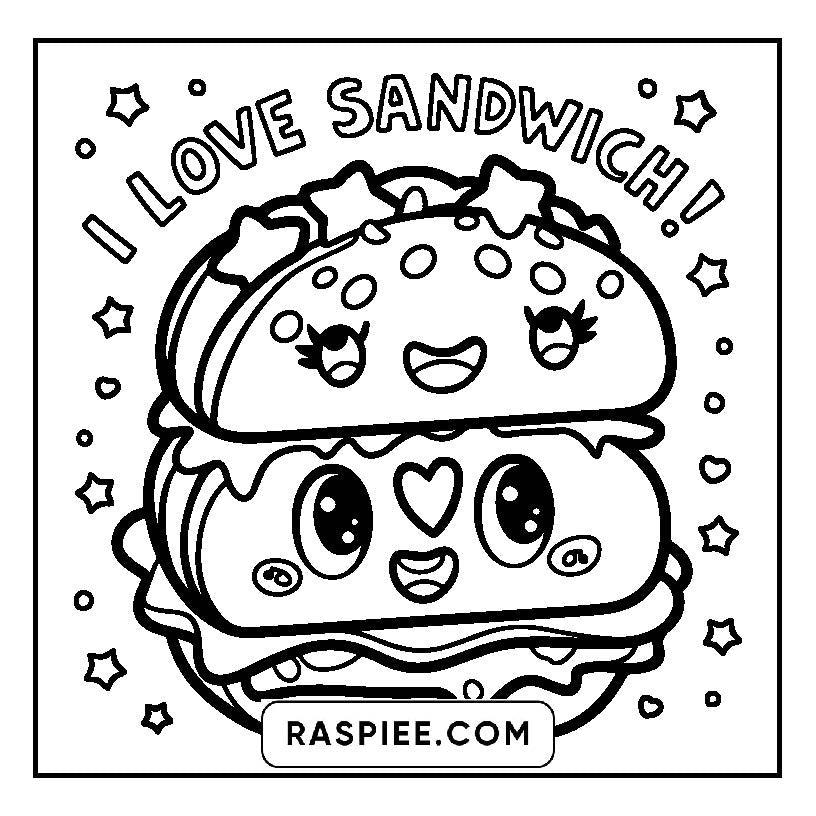 115 Bold and Easy Kawaii Food Coloring Pages