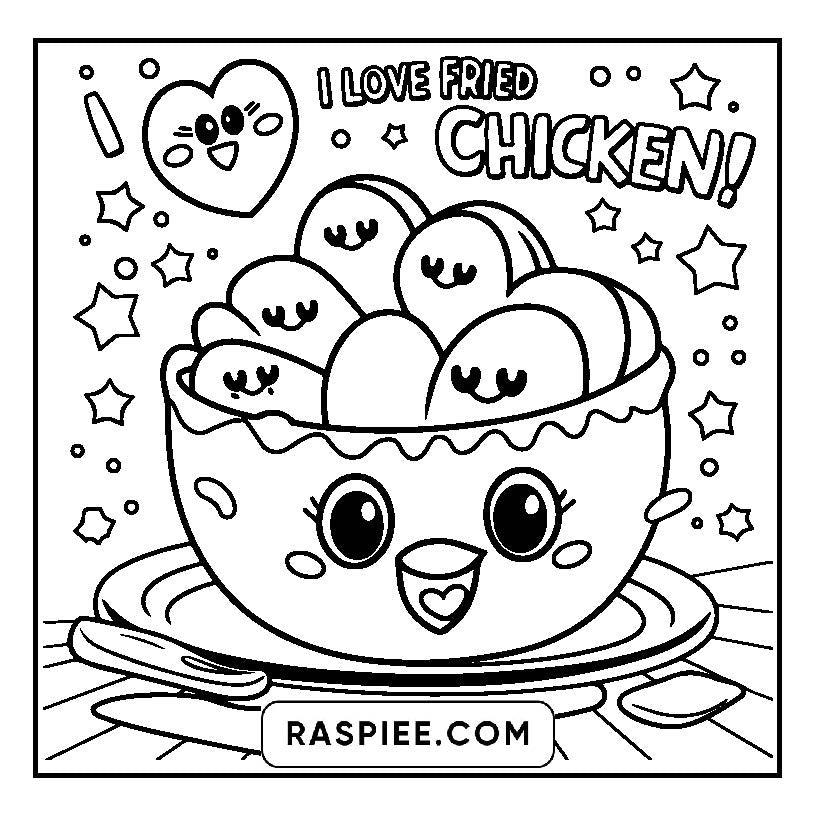 115 Bold and Easy Kawaii Food Coloring Pages
