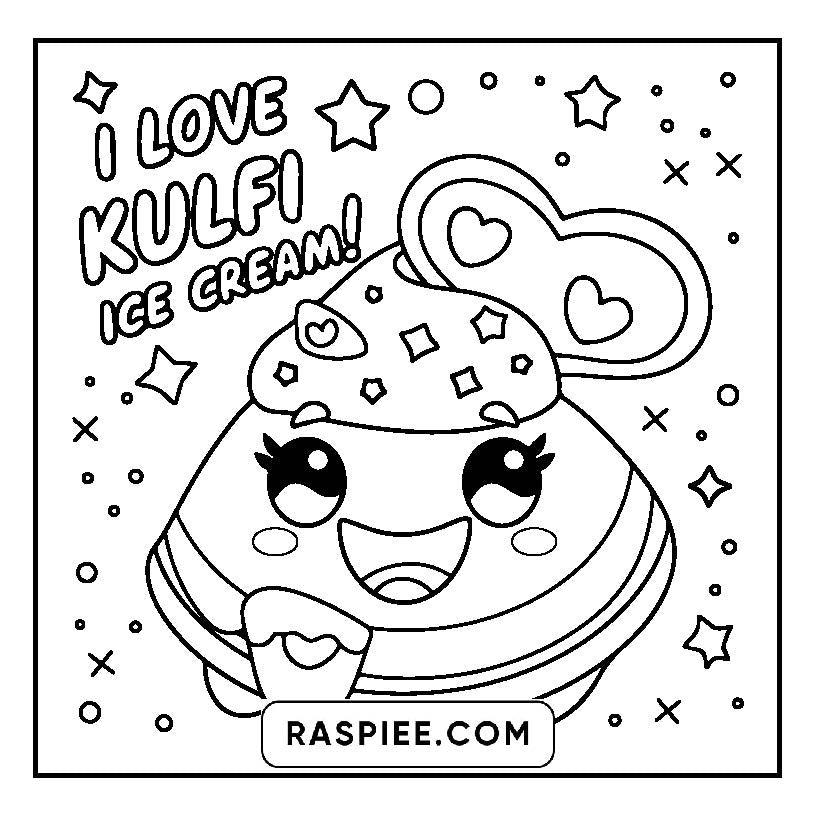 115 Bold and Easy Kawaii Food Coloring Pages